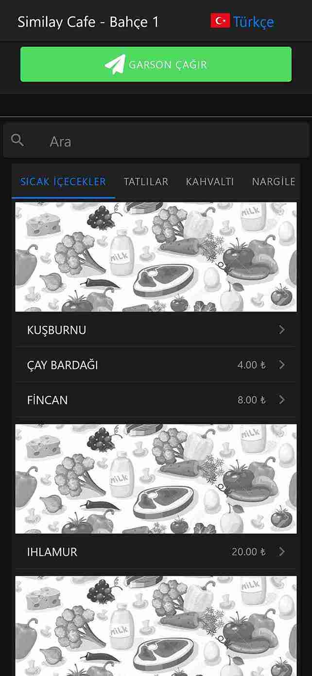 Mobigarson Ürün Yönetimi - Menü Düzenleme