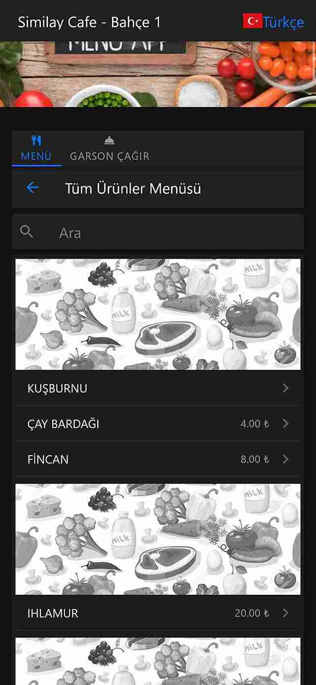 Mobigarson QR Menü Sistemi - Dijital Menü Yönetimi
